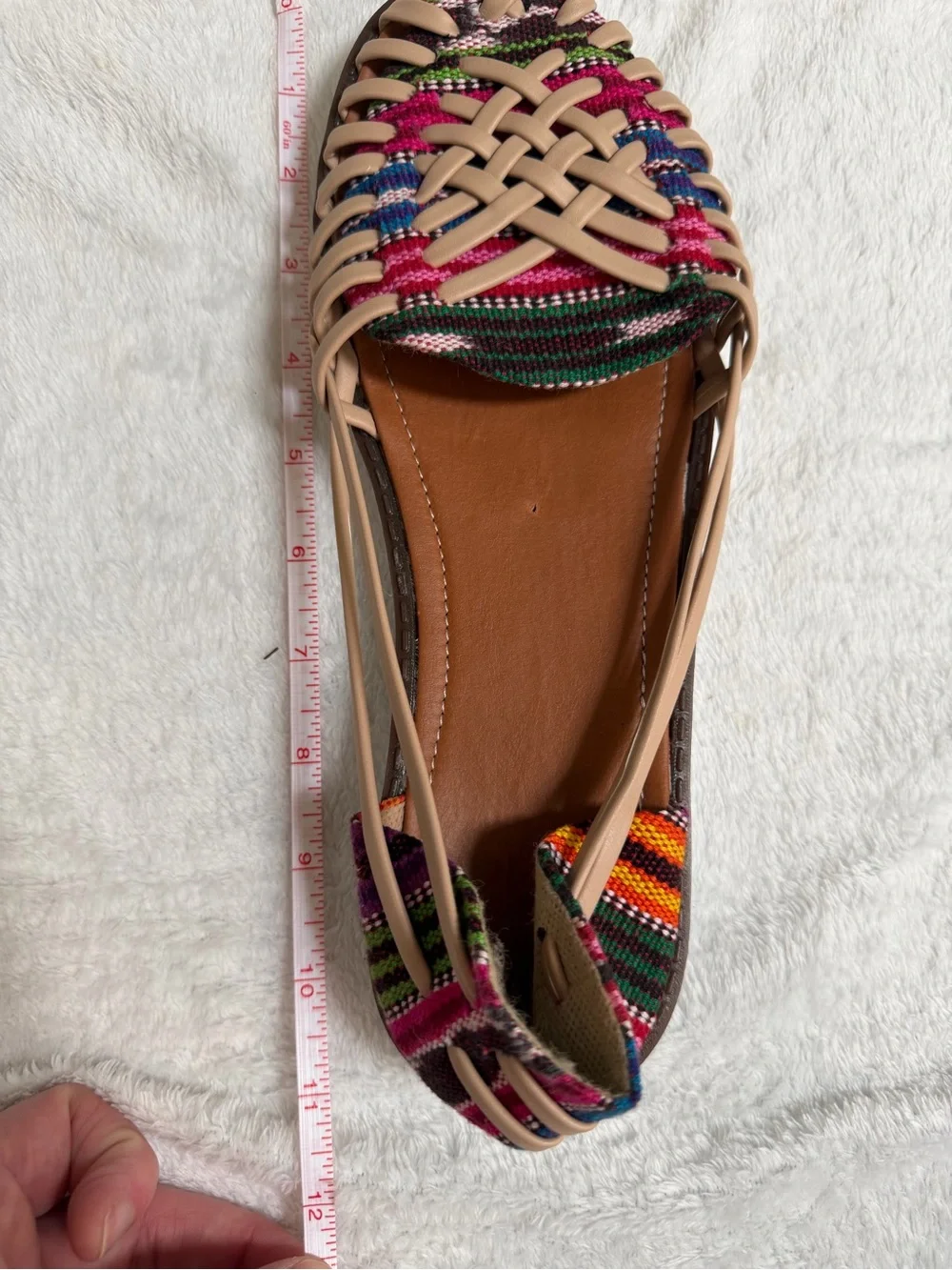 Women’s Boho Woven Huarache Slingback Sandals EU 40 US 9-9.5 Multicolor